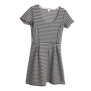 J. Crew Factory Fit & Flare Black White Dress 0